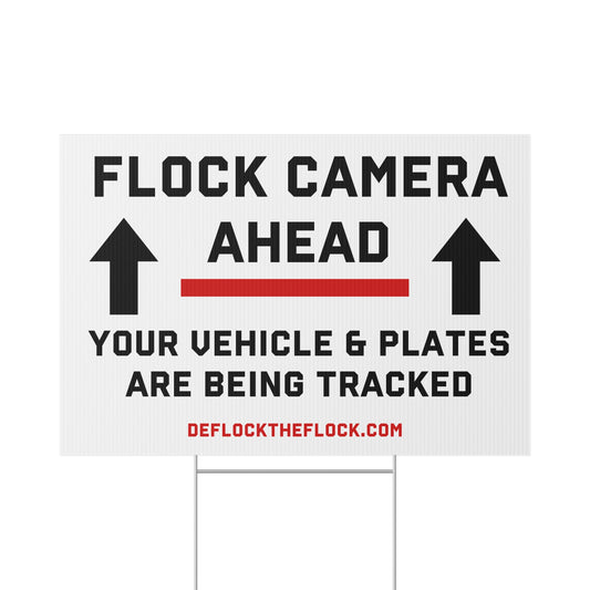 "Flock Camera Ahead" Yard Sign
